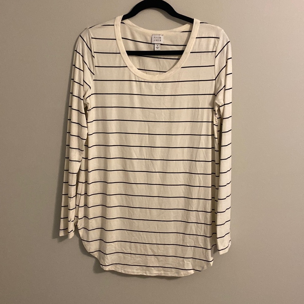 White Striped Long Sleeve Shirt from Evereve.